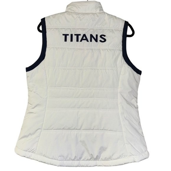 Titans Tennessee NFL White Navy Puffer Vest Women’s XL Football Sports Athlete - Picture 4 of 16